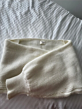 Cream Knit Wrap Sweater